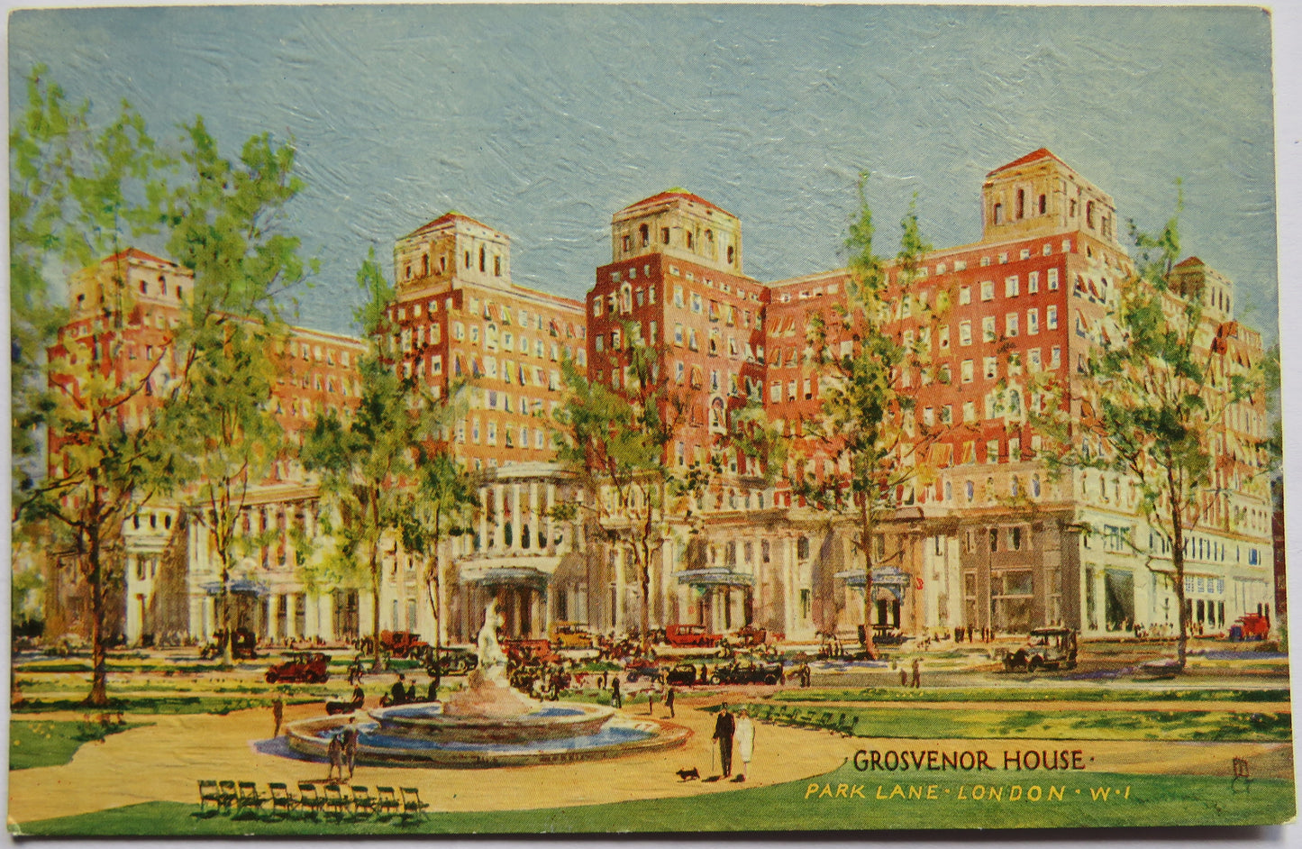 Vintage Postcard of Grosvenor House, Park Lane, London, W1