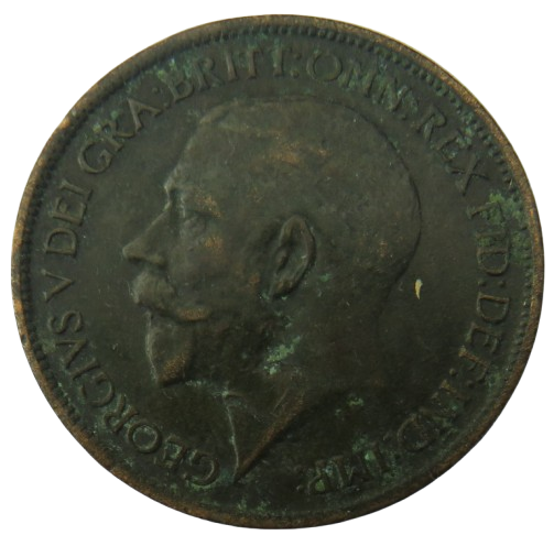 1919 King George V Halfpenny Coin - Great Britain