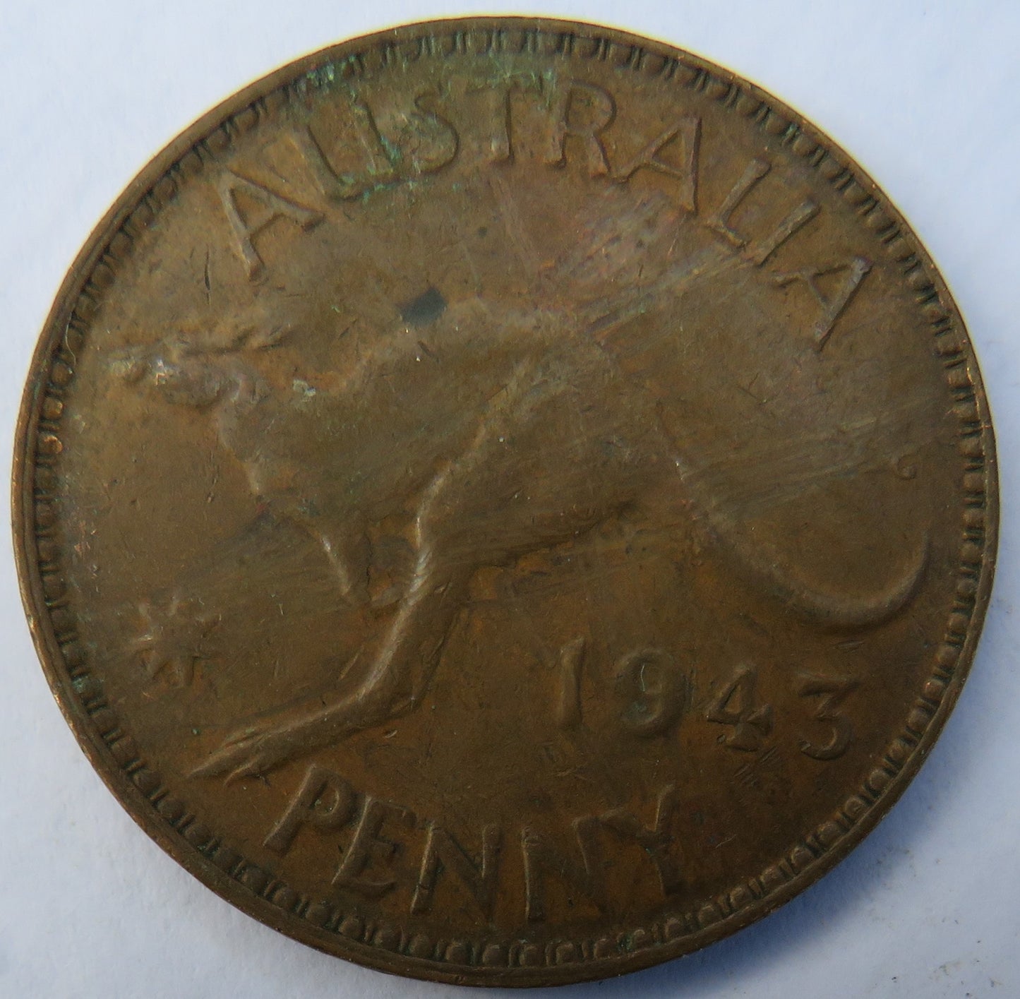 1943 King George VI Australia One Penny Coin