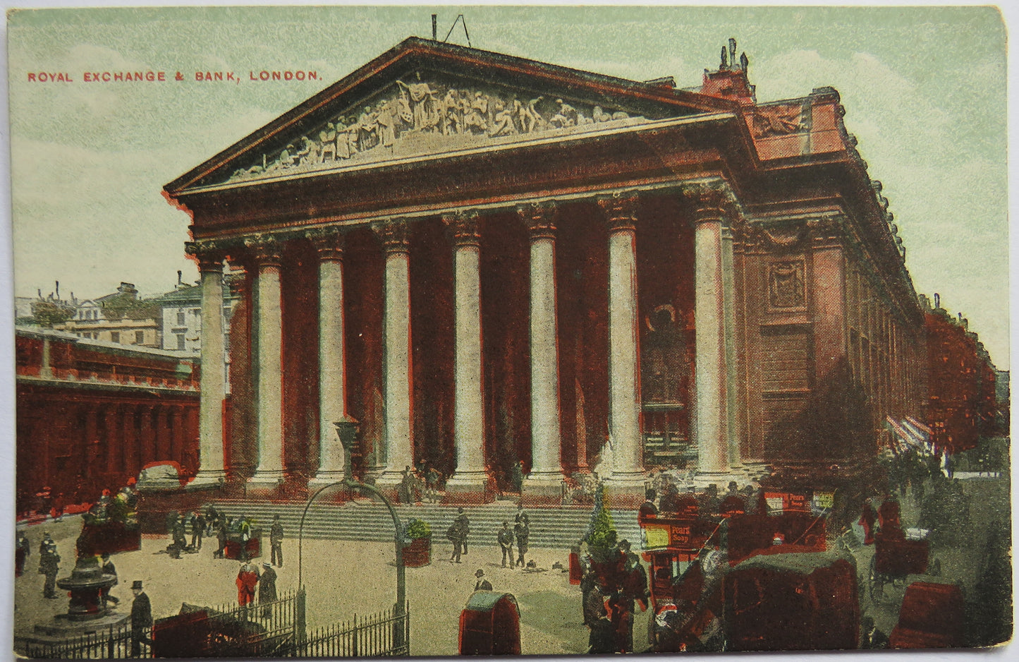 Vintage Postcard of Royal Exchange & Bank, London