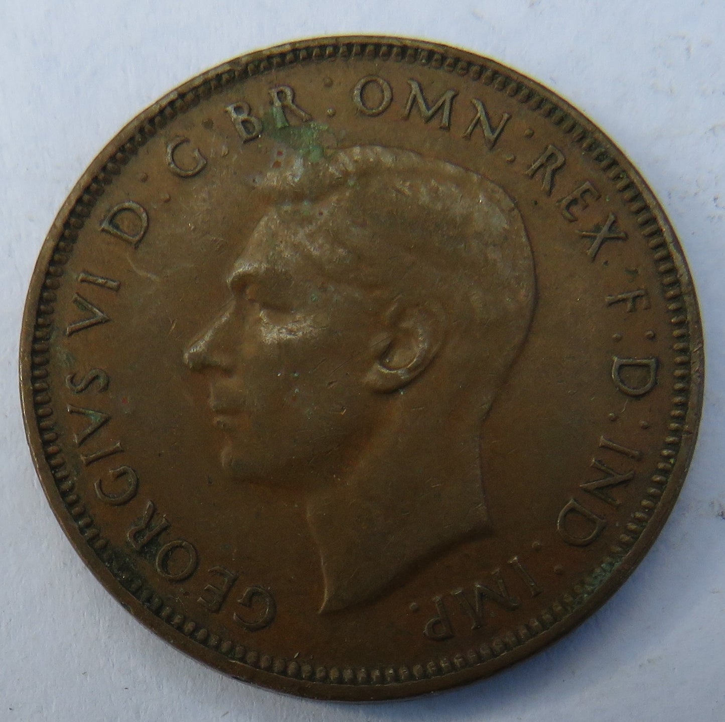 1942 King George VI Australia Halfpenny Coin