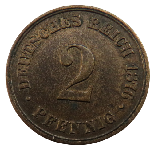 1876-B Germany 2 Pfennig Coin