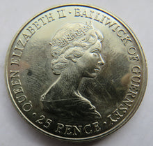 Load image into Gallery viewer, 1980 Guernsey 25p / Crown Coin Queen Elizabeth The Queen Mother
