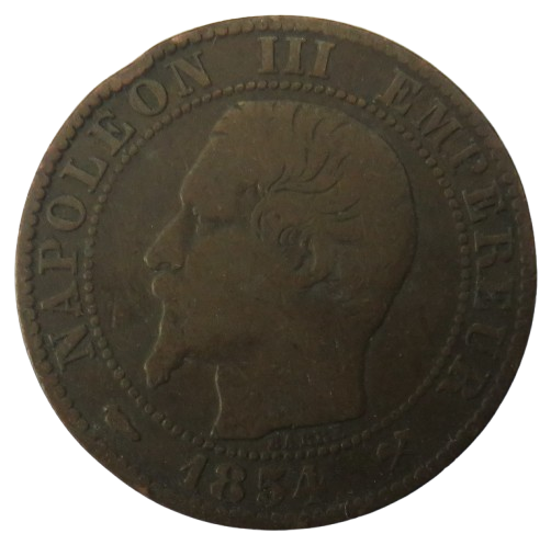 1854-B Napoleon III France 5 Centimes Coin