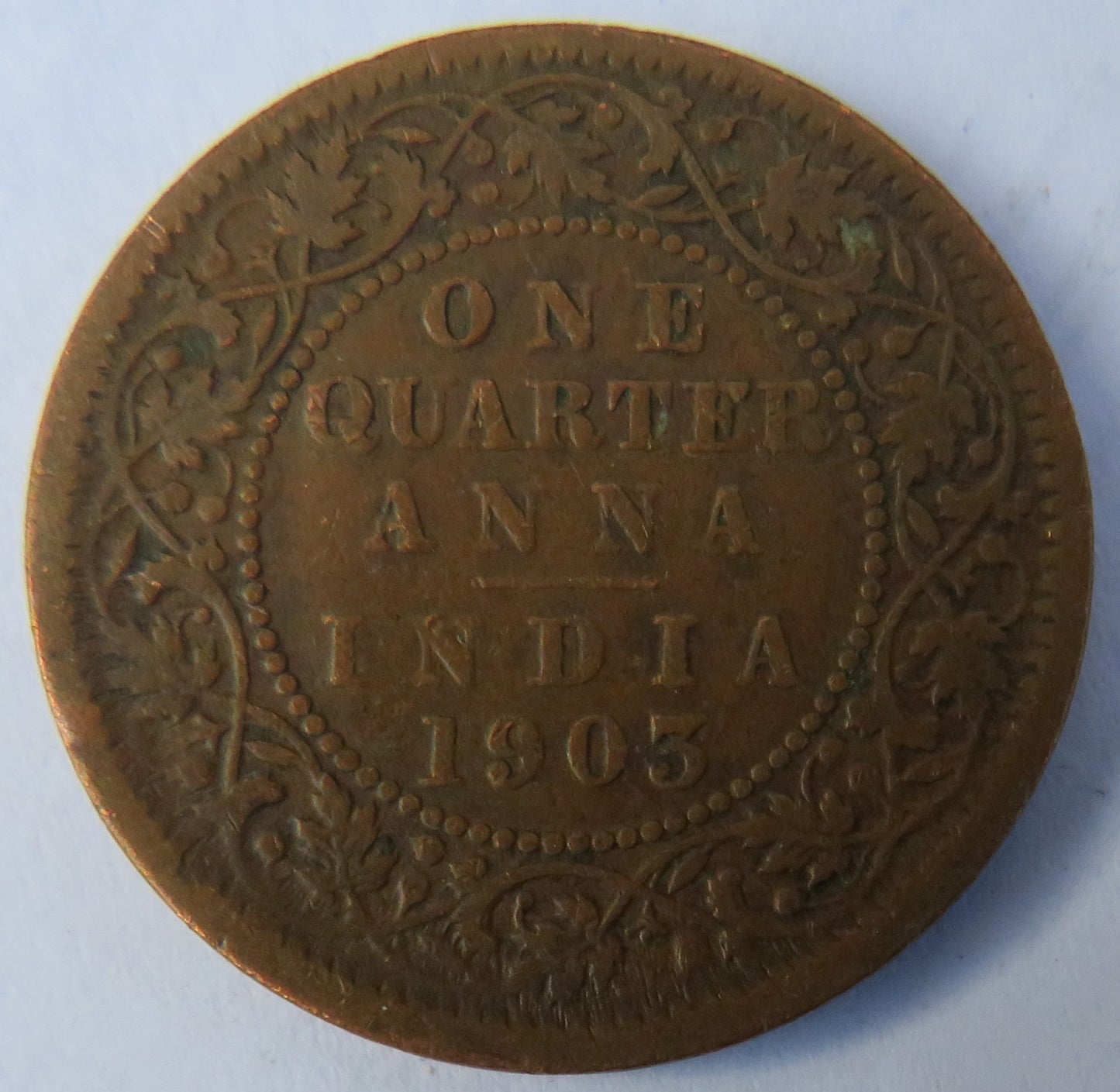 1903 King Edward VII India 1/4 Anna Coin