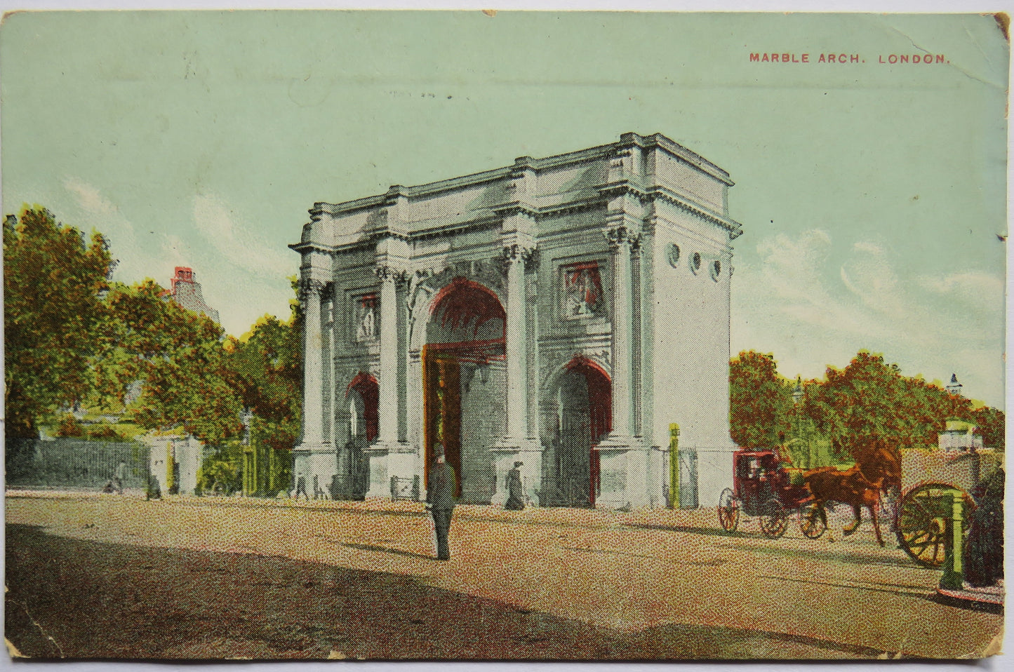 Vintage Postcard of Marble Arch, London, 1906