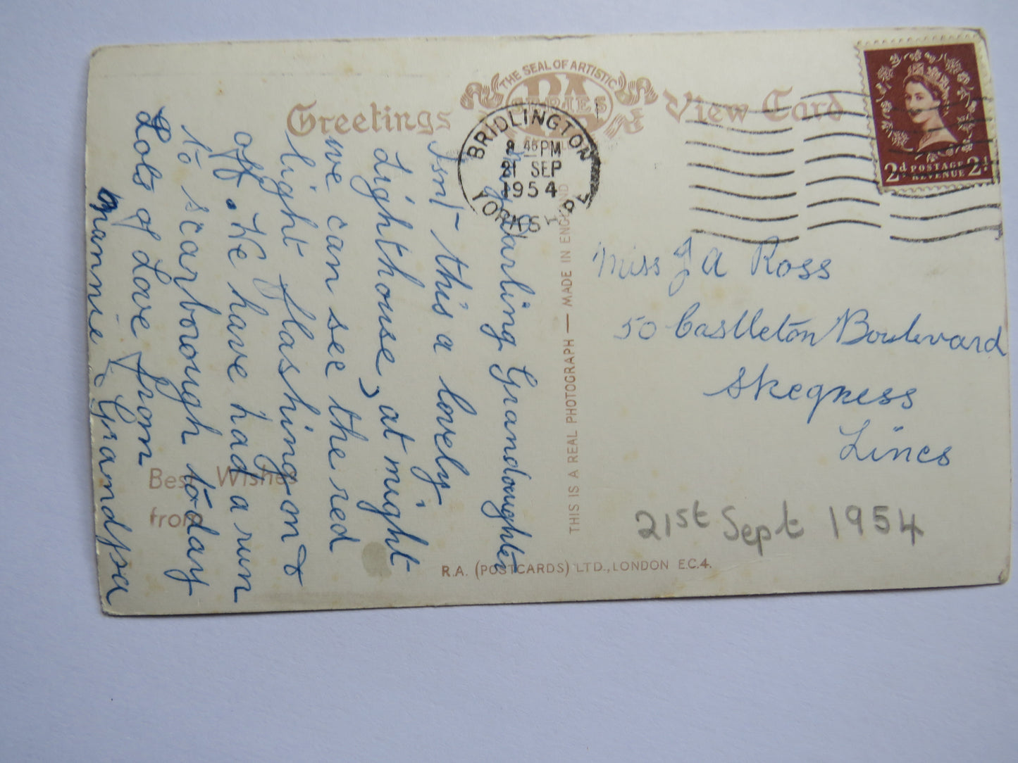 Vintage Multiview Postcard of Greetings from Flamborough, 1954