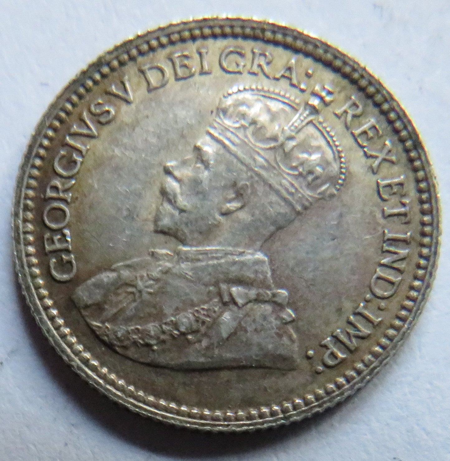 1912 King George V Canada Silver 5 Cents Coin
