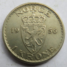 Load image into Gallery viewer, 1956 Norway One Krone Coin
