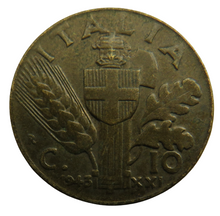 Load image into Gallery viewer, 1943 Italy 10 Centesimi Coin
