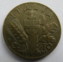 Load image into Gallery viewer, 1943 Italy 10 Centesimi Coin
