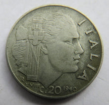 Load image into Gallery viewer, 1940 Italy 20 Centesimi Coin
