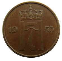 Load image into Gallery viewer, 1953 Norway 5 Ore Coin
