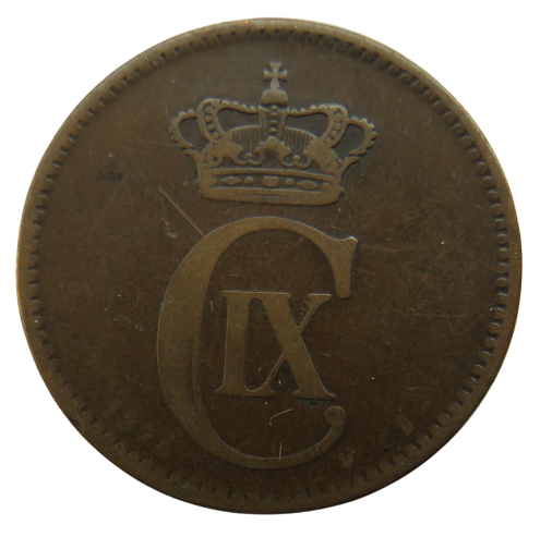 1874 Denmark 5 Ore Coin