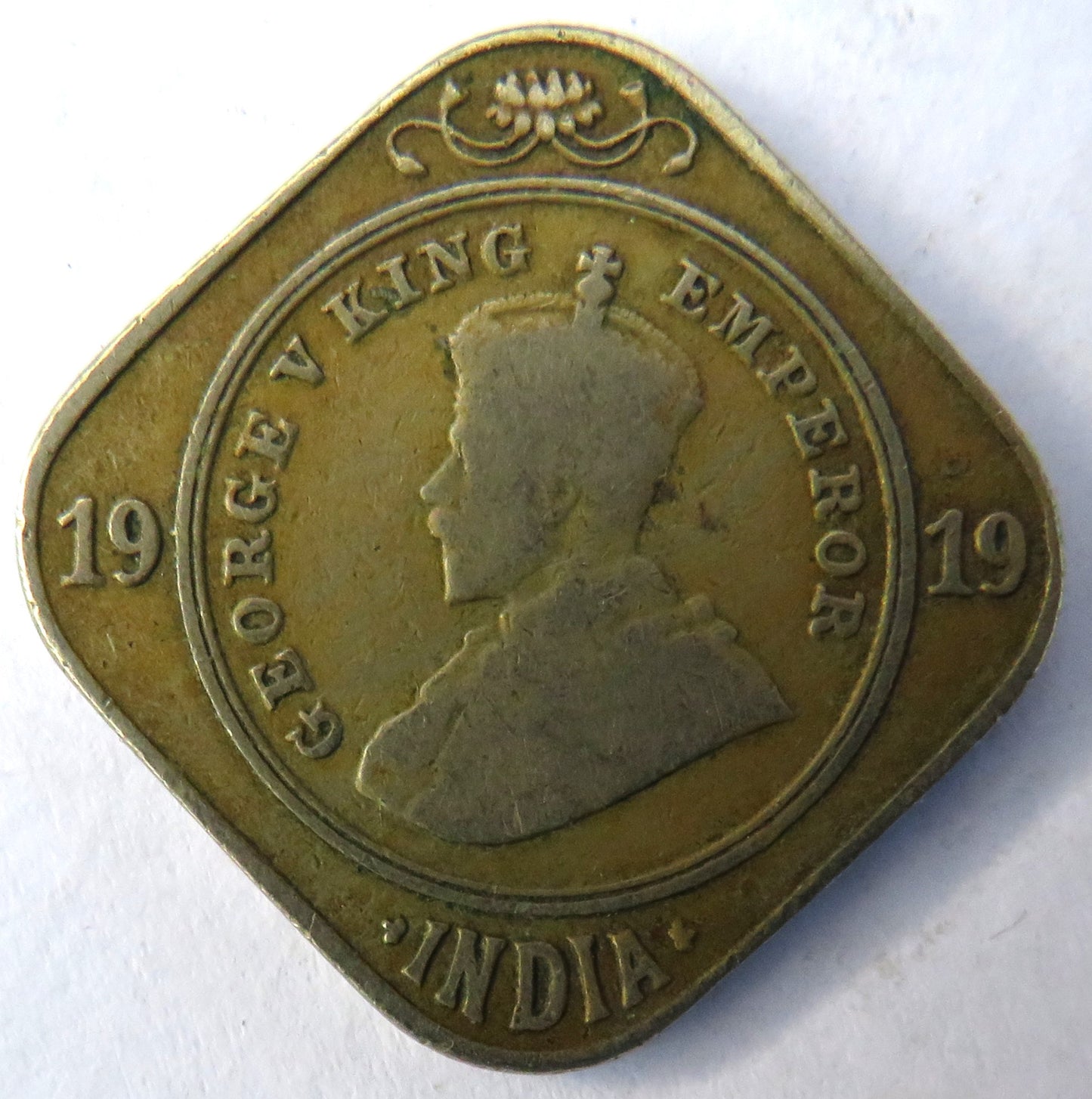 1919 King George V India 2 Annas Coin