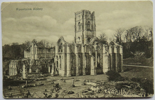 Vintage Postcard of Fountains Abbey, 1905