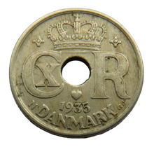 Load image into Gallery viewer, 1935 Denmark 10 Ore Coin
