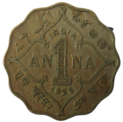 1923 King George V India 1 Anna Coin