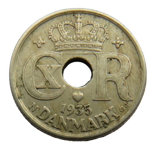 1935 Denmark 10 Ore Coin