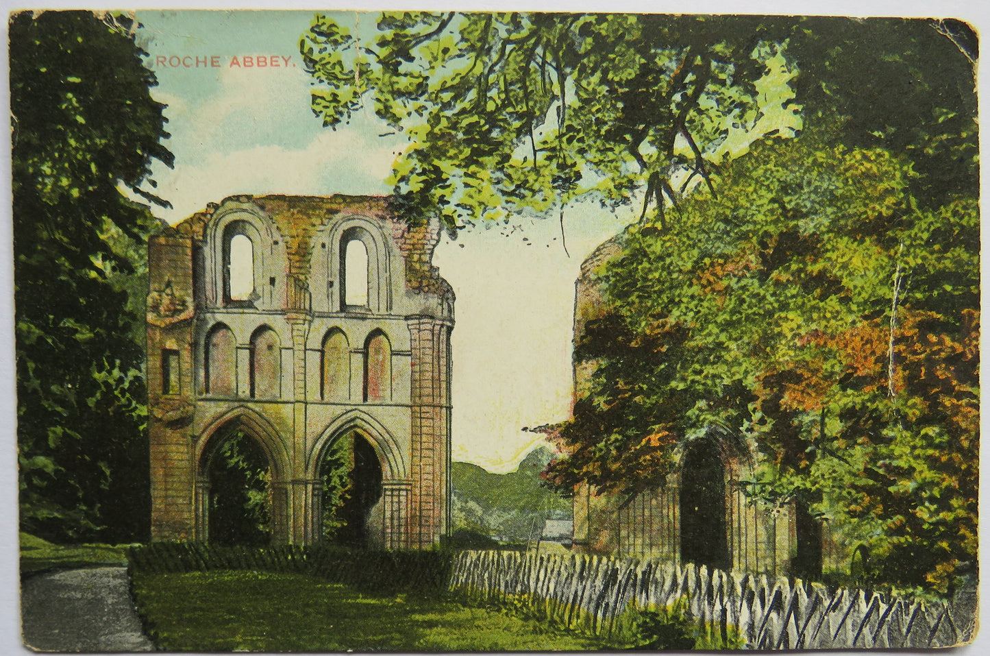 Vintage Postcard of Roche Abbey, 1908