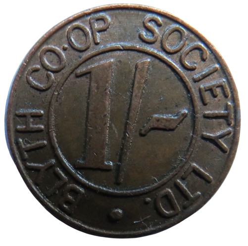 Blyth Cooperative Society Off Licence Vintage 1/- Token