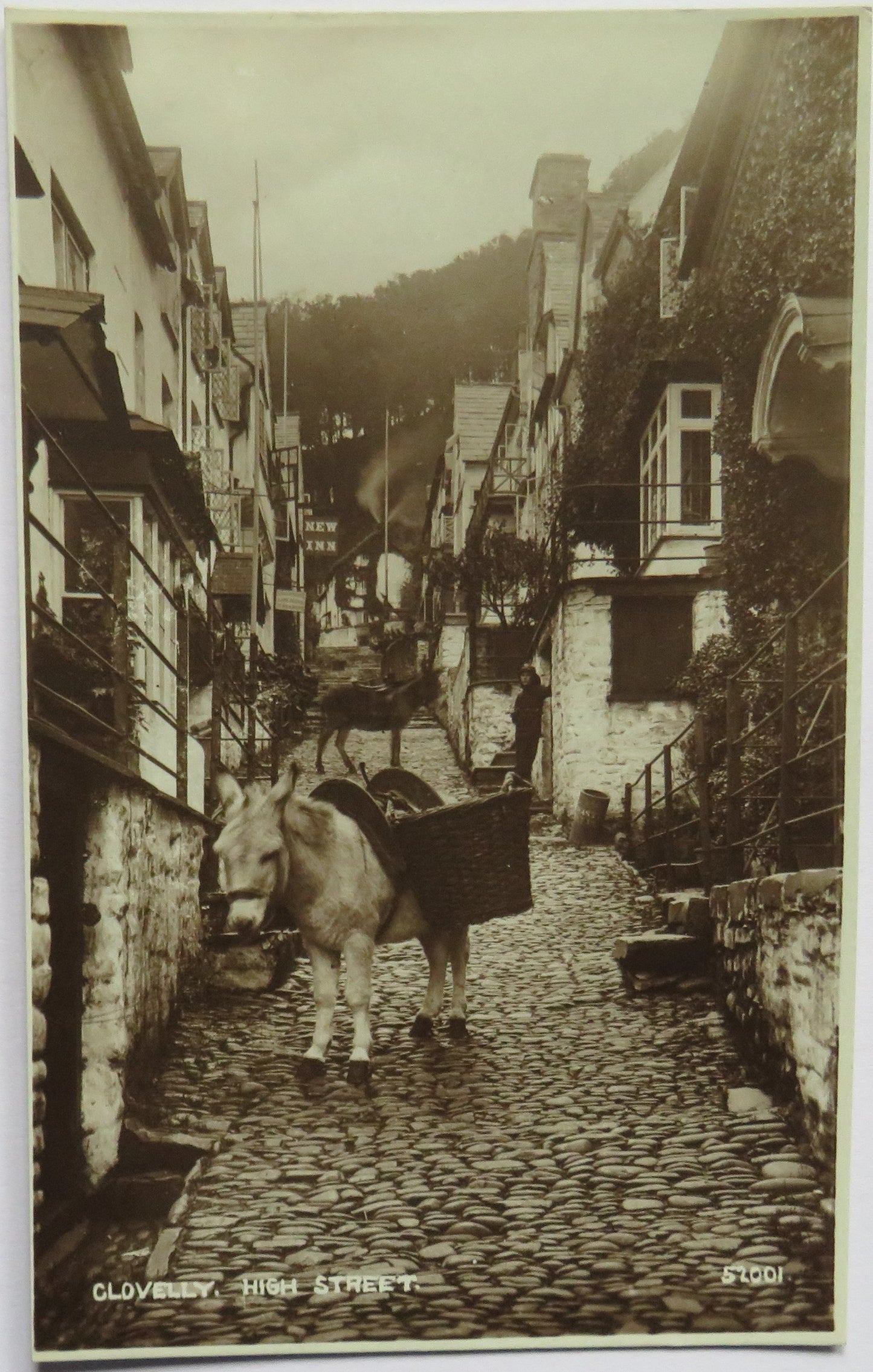 Vintage Postcard of Clovelly, High Street