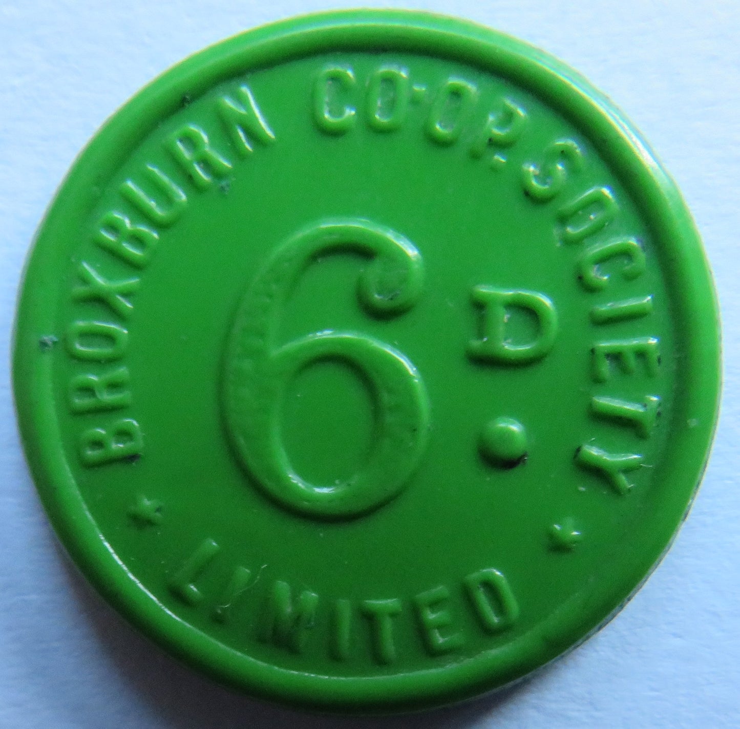 Broxburn Cooperative Society 6d Sixpence Token