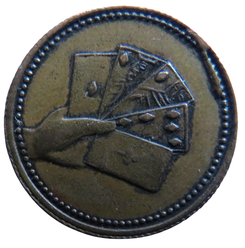 Antique Victorian Gaming Token - Cards