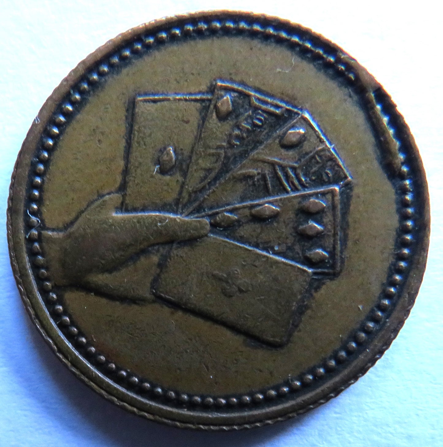 Antique Victorian Gaming Token - Cards