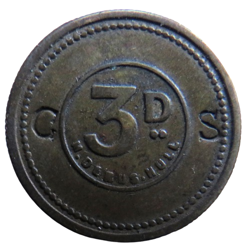 M.Debus Hull Threepence 3d Victorian Token