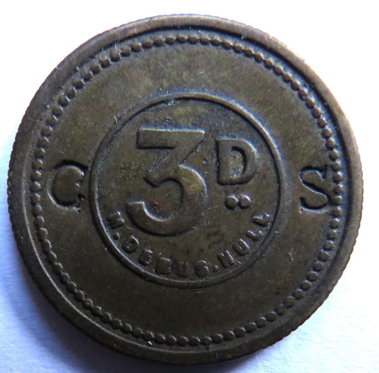 M.Debus Hull Threepence 3d Victorian Token