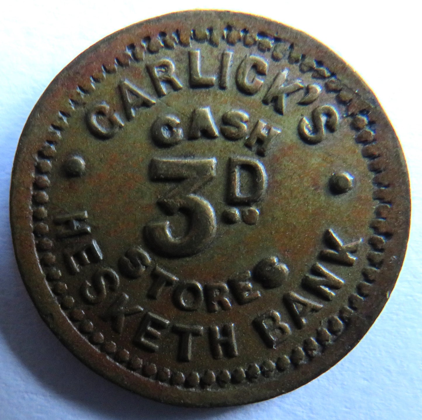Garlick's Hesketh Bank 3d Cash Stored Token