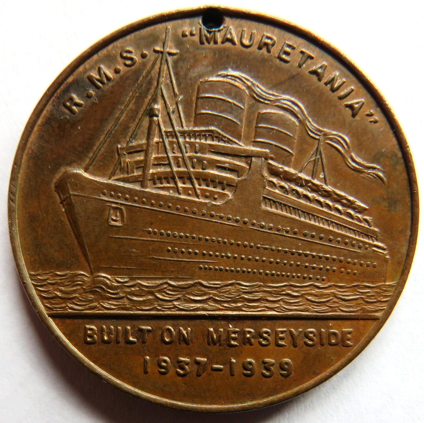 1906-1935 R.M.S. Mauretania Medal Made From The Metal of the Mauretania
