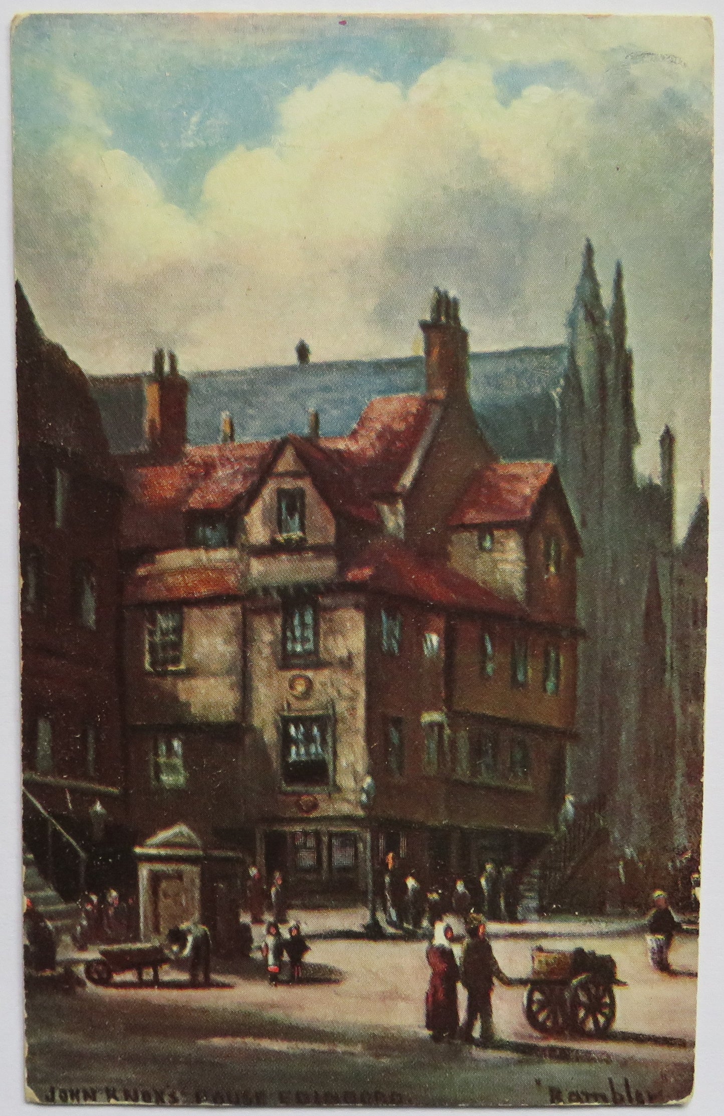 Vintage Postcard of John Knox's House, Edinburgh "Rambler"