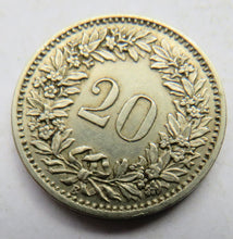 Load image into Gallery viewer, 1901 Switzerland 20 Rappen Coin
