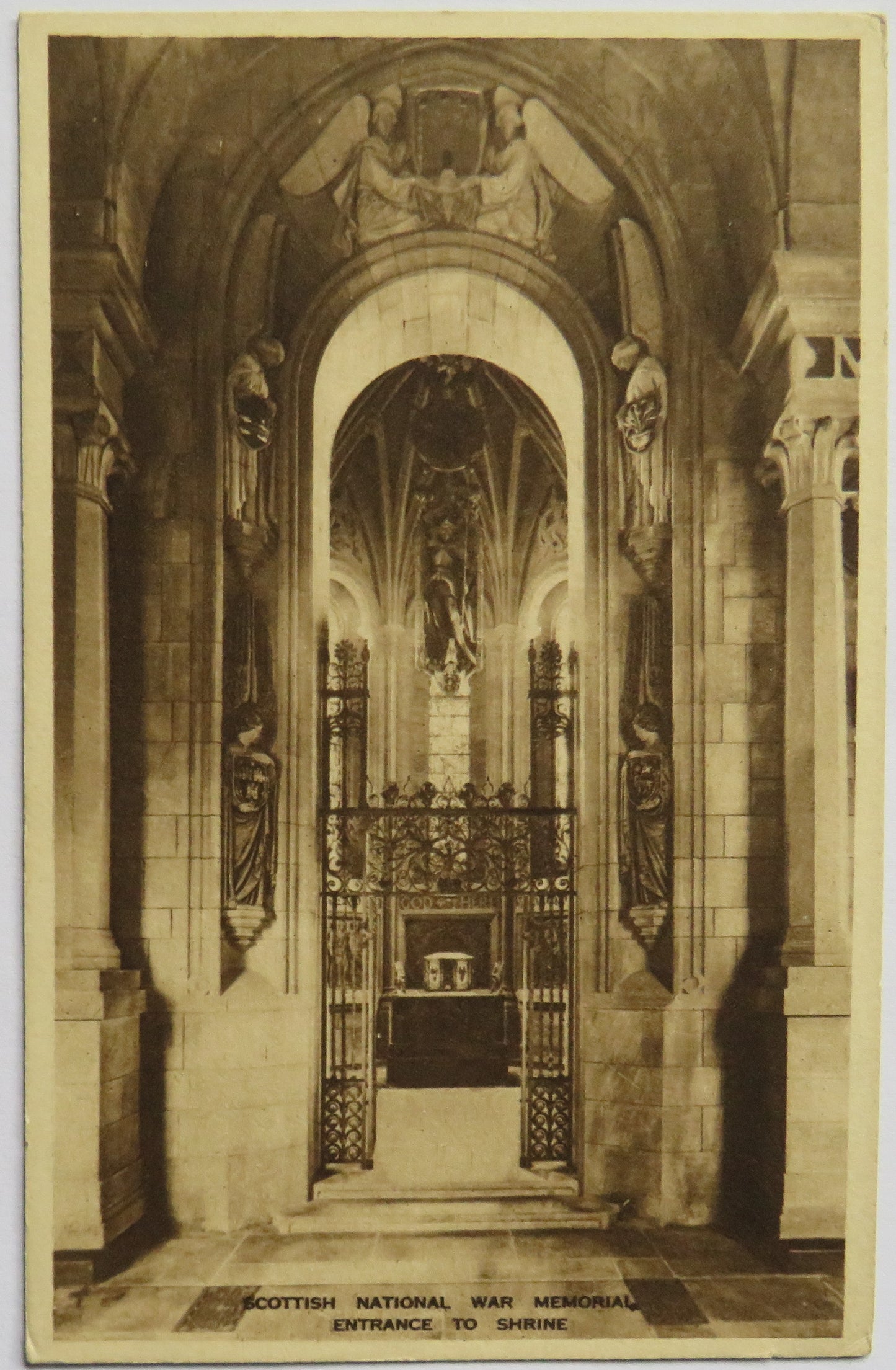 Vintage Postcard of Scottish National War Memorial Entrance To Shrine