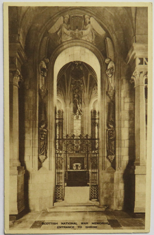 Vintage Postcard of Scottish National War Memorial Entrance To Shrine