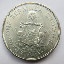 Load image into Gallery viewer, 1964 Queen Elizabeth II Bermuda Silver One Crown Coin
