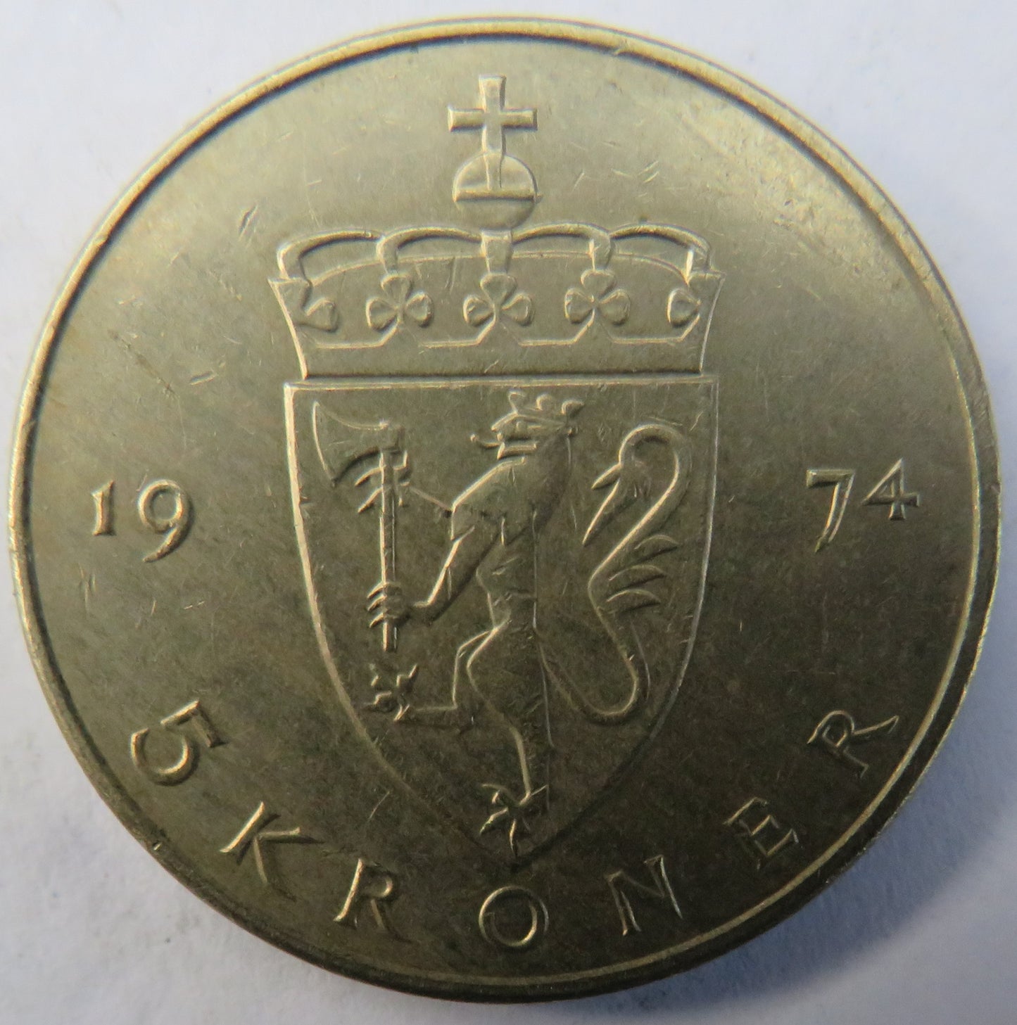 1974 Norway 5 Kroner Coin