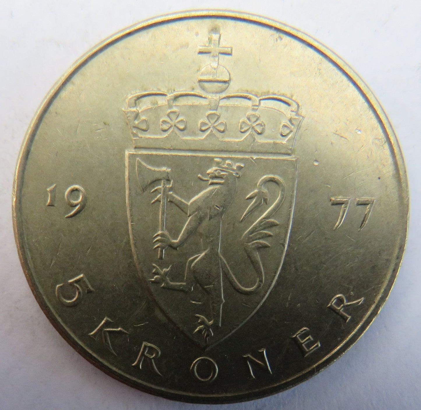 1977 Norway 5 Kroner Coin