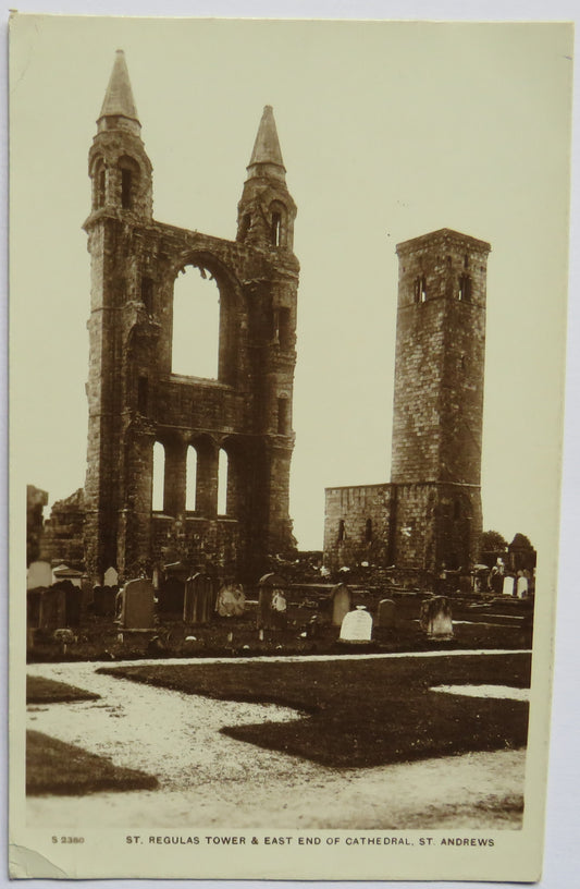 Vintage Postcard of St. Regulas Tower & East End of Cathedral, St. Andrews