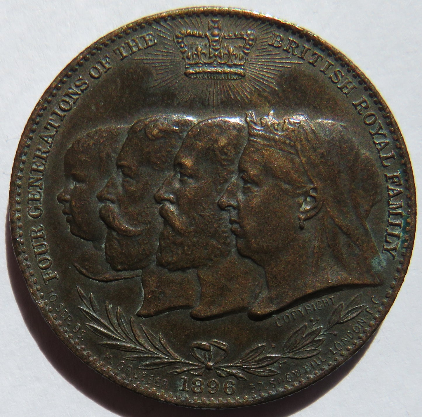 1896 Four Generations of the British Royal Family Remington Typewriter Medal