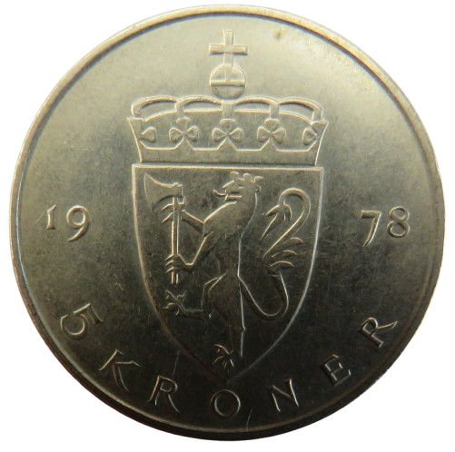 1978 Norway 5 Kroner Coin