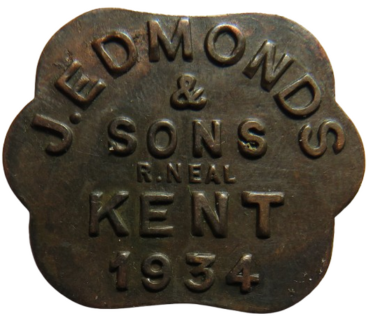 J. Edmonds &amp; Sons Kent 1934 Token