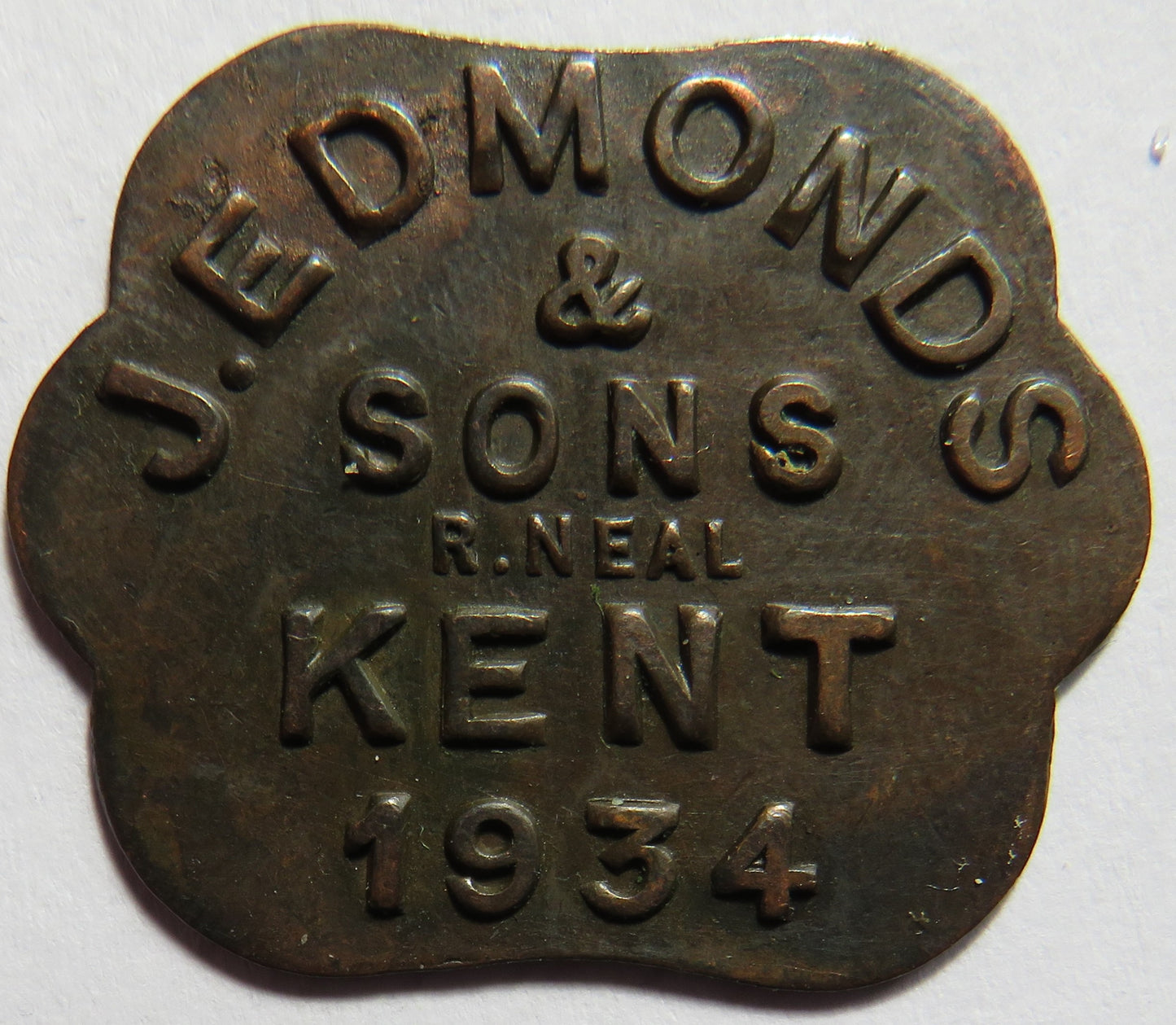 J. Edmonds &amp; Sons Kent 1934 Token