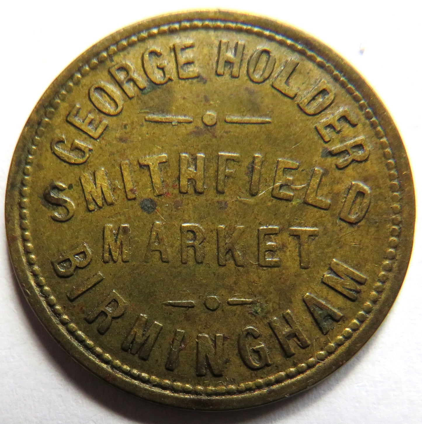 George Holder Smithfield Market Birmingham 1/- Token