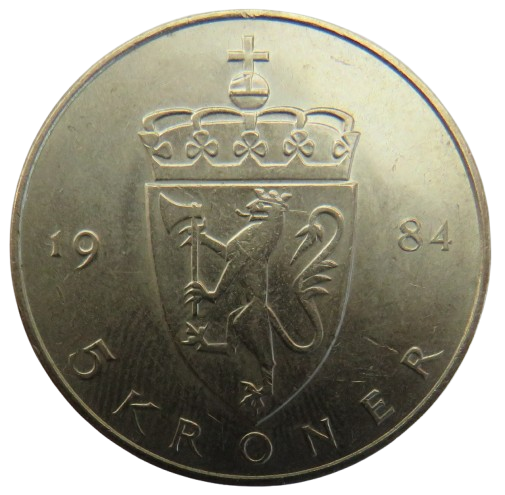 1984 Norway 5 Kroner Coin