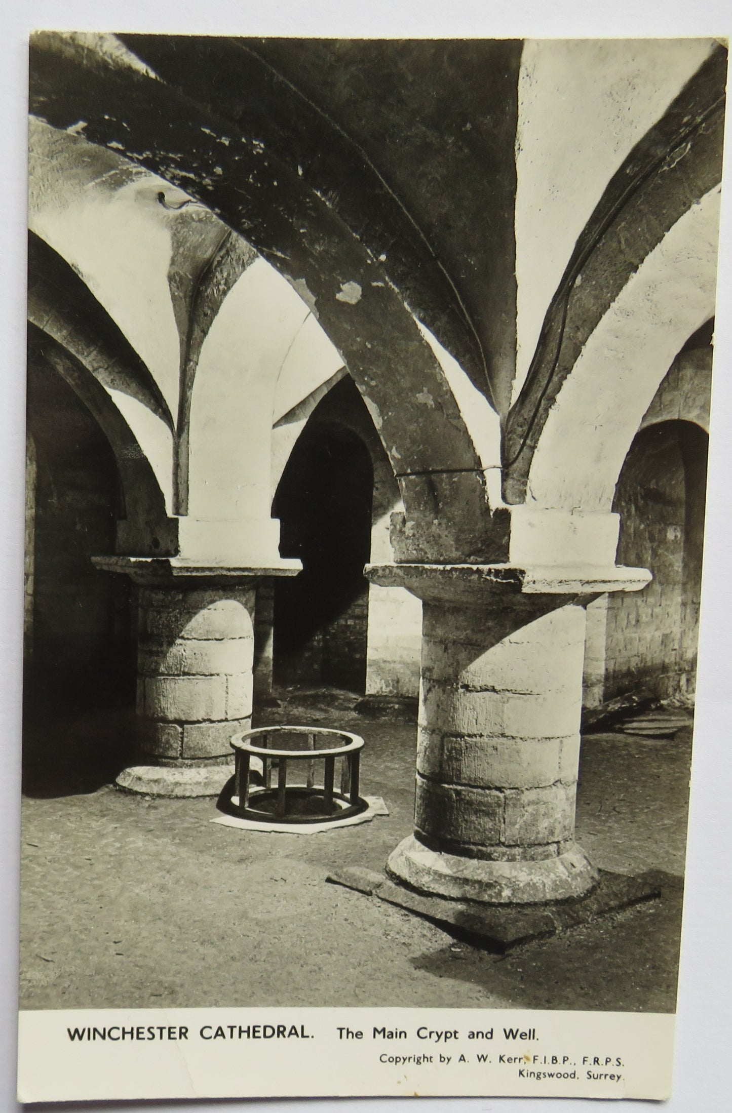 Vintage Postcard of Winchester Cathedral, The Main Crypt and Well