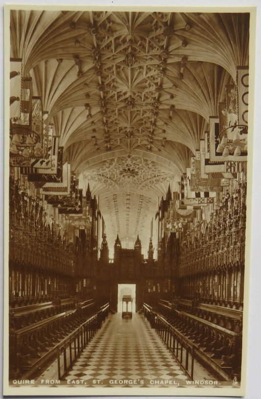 Vintage Postcard of Quire from East, St. George's Chapel, Windsor