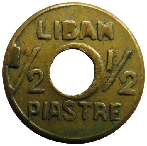 1941 Lebanon / Liban 1/2 Girush / Piastres Coin WWII